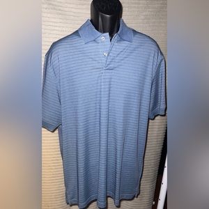 Large blue striped Roundtree & Yorke travel smart polo